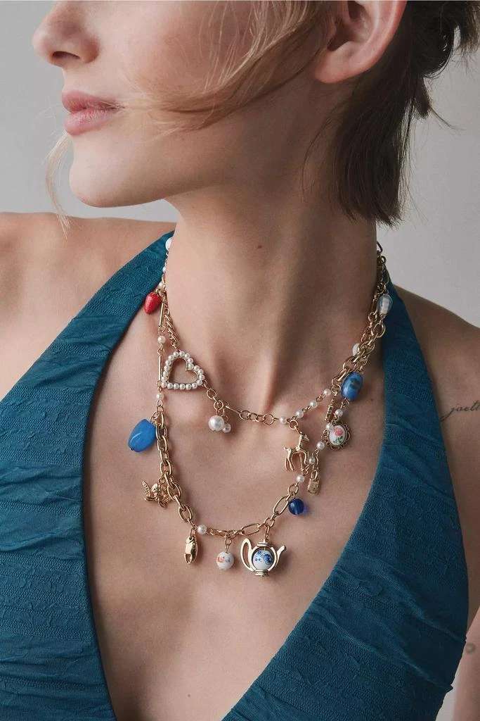 Urban Outfitters Tea Party Layered Charm Necklace 1