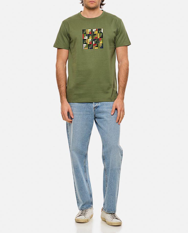 Fendi Cotton T-shirt With Triple Ff Embroidery