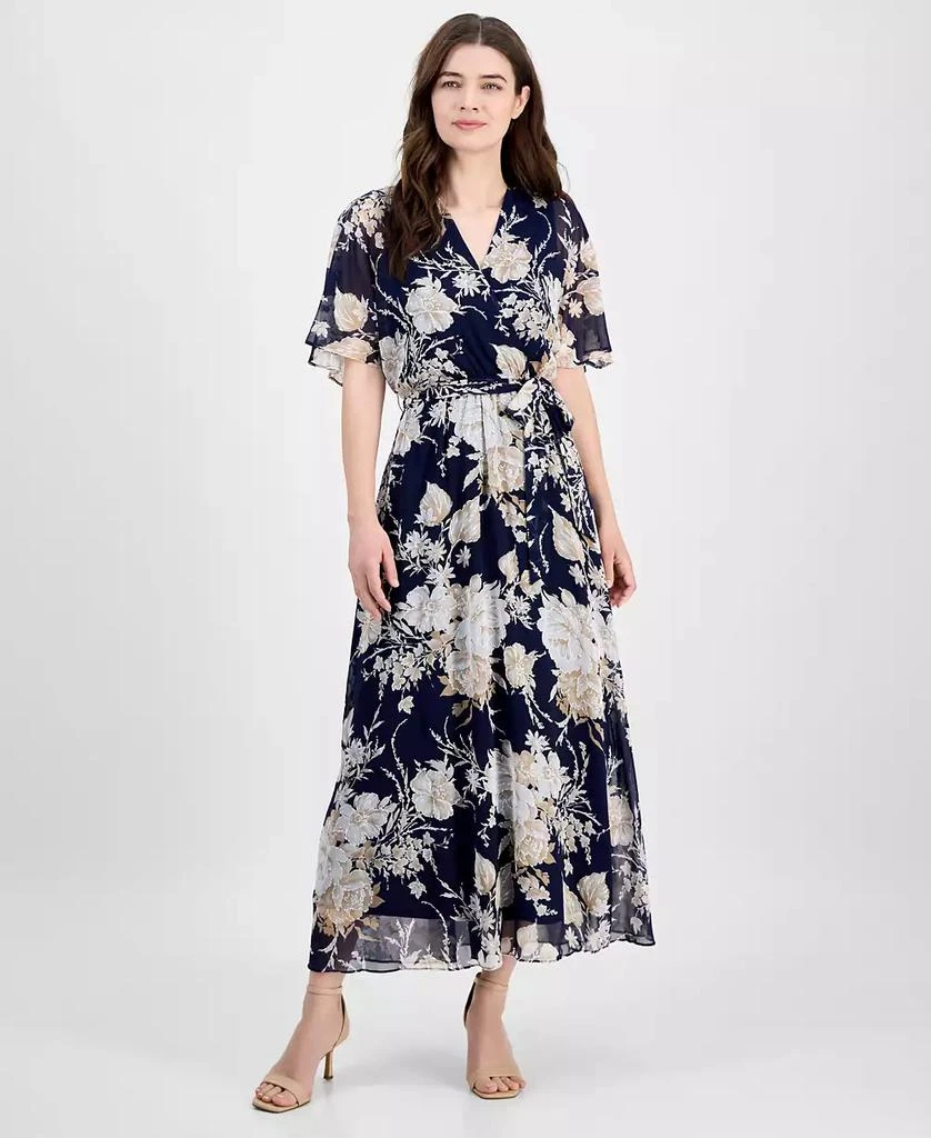 Sandra Darren Women's Surplice-Neck Chiffon Midi Dress 1