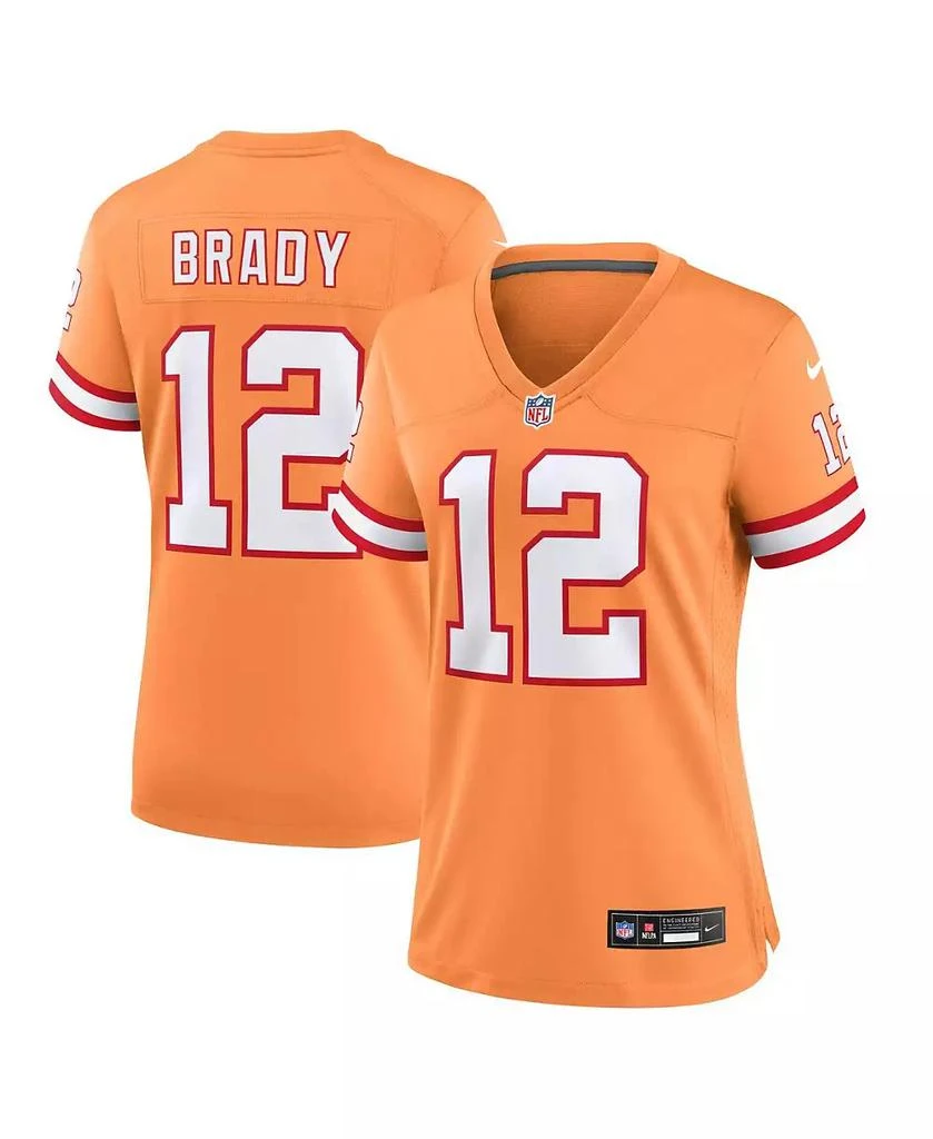 NIKE Women's Tom Brady Orange Tampa Bay Buccaneers Throwback Game Jersey 1