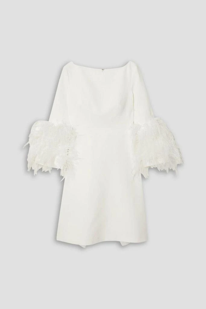 Huishan Zhang Reign feather-trimmed crepe mini dress 1