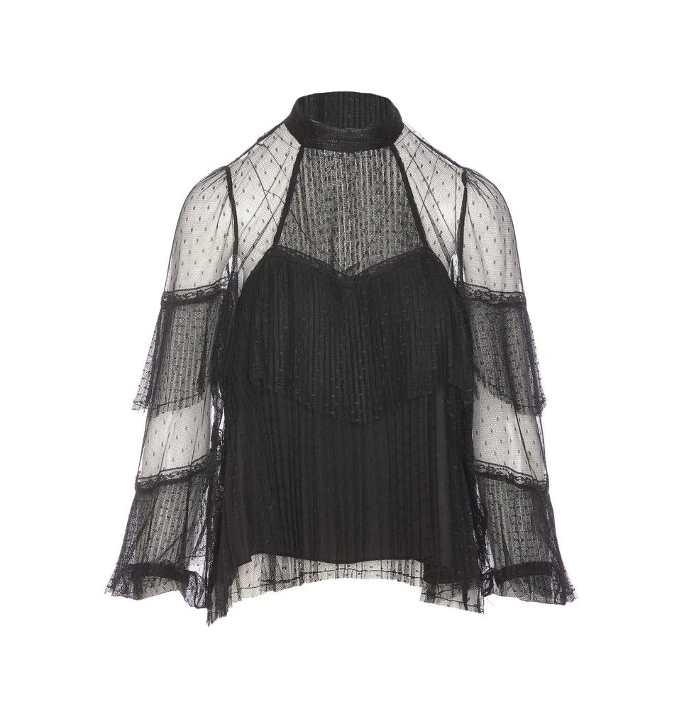 TWINSET TWINSET Mock-Neck Tulle Blouse 1