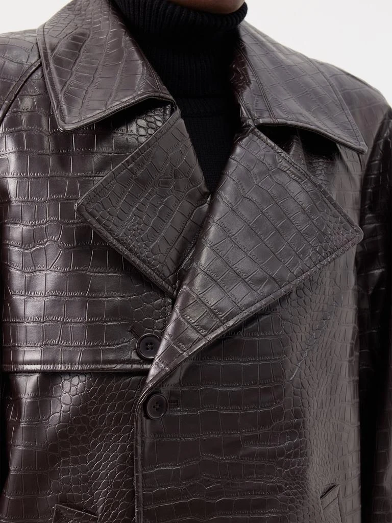 The Frankie Shop Jackie crocodile-embossed faux-leather jacket 4