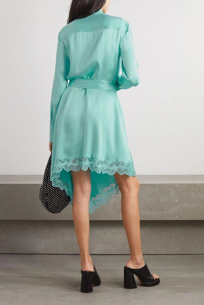 Stella McCartney Belted lace-trimmed satin midi dress 3