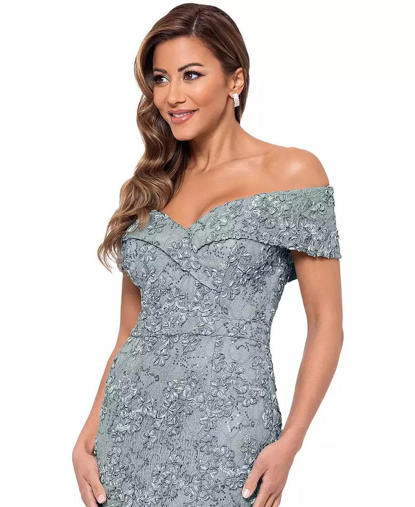floor length bodycon evening dresses Xscape Evenings Floral Gown 6372X