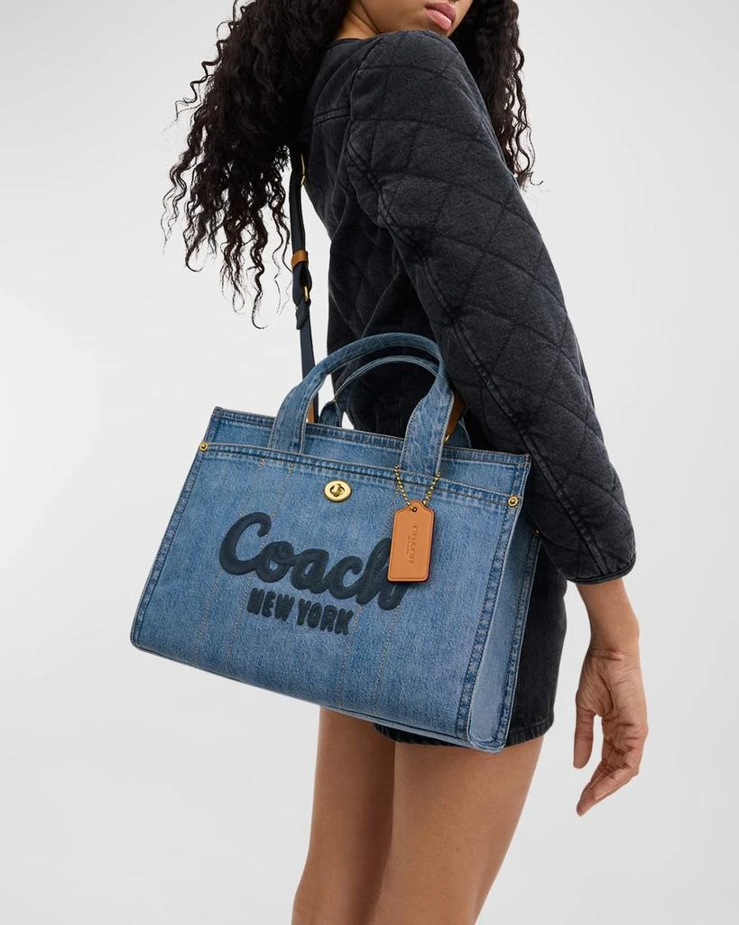 Coach Cargo Denim Box Tote Bag 4