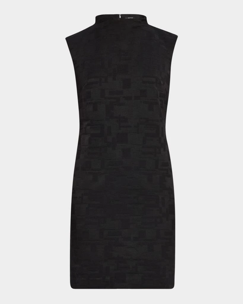 Natori Mock-Neck Geo Jacquard Mini Dress 1