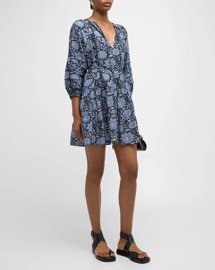 Apiece Apart Alessa Floral-Print Blouson-Sleeve Mini Dress 2