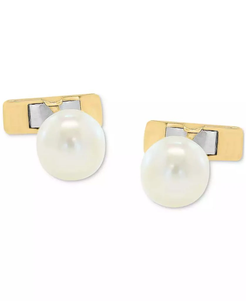 Effy EFFY® Men's Cultured Freshwater Pearl (10mm) Cufflinks in 14k Gold-Plated Silver 1