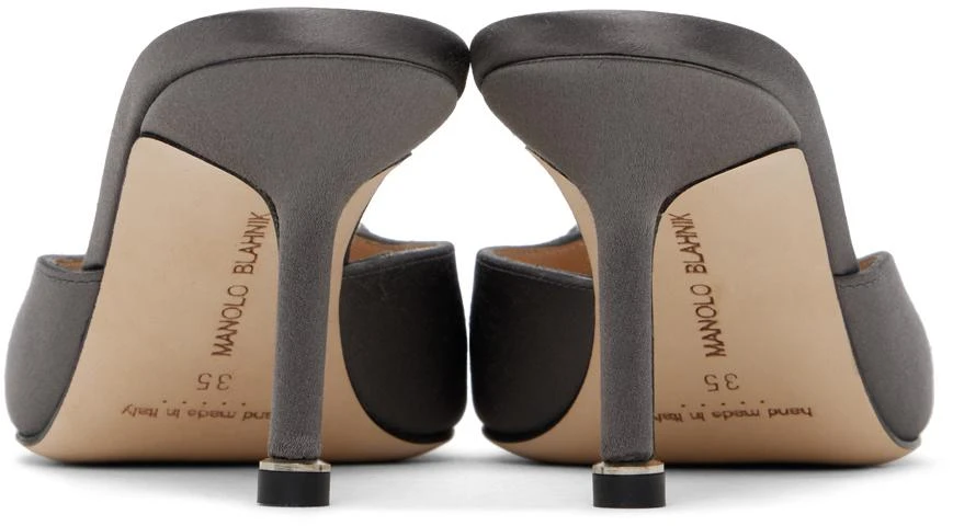 Manolo Blahnik Gray Hangisimu Mules 2