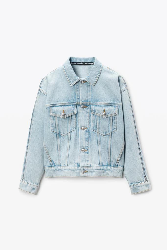 Alexander Wang Zipped Sleeve Trucker Jacket in Denim 2