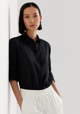 Ralph Lauren Ralph Lauren Petite Linen Roll Tab Sleeve Shirt