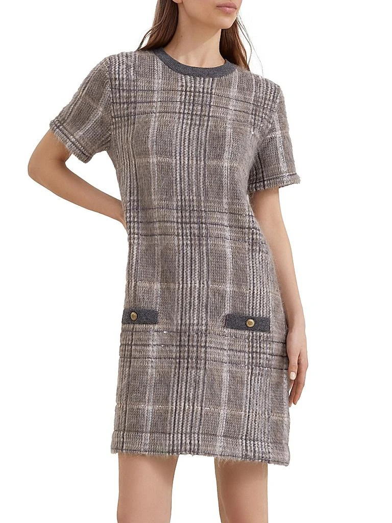 Brunello Cucinelli Women's Jacquard Dress with dazzling check - Gray - Dresses