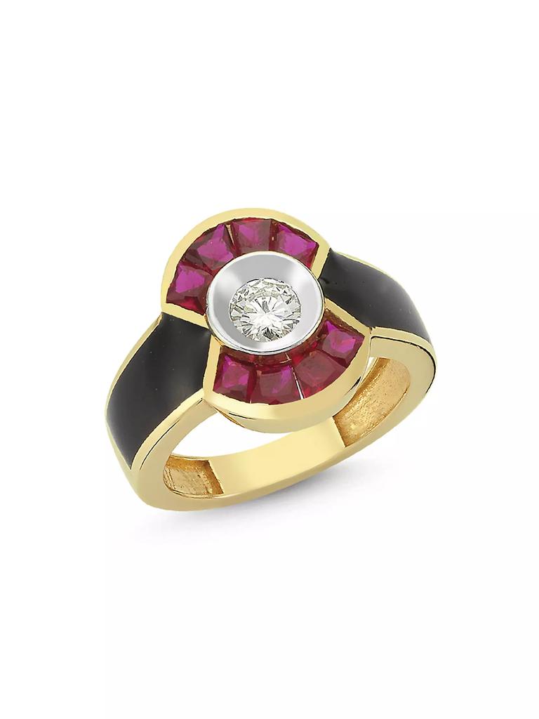 Melis Goral Reflection 14K Gold, Diamond & Ruby Ring