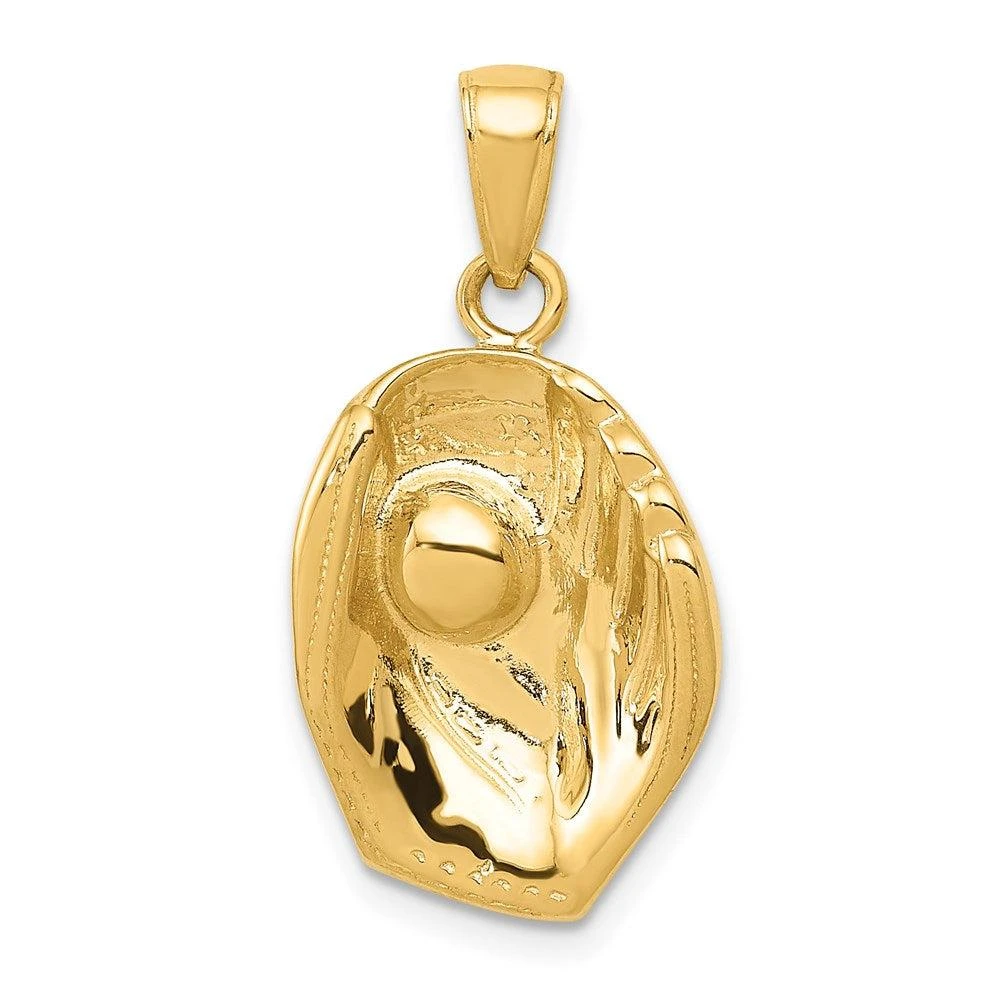Diamond2Deal 14k Yellow Gold Baseball Glove And Ball Pendant 1