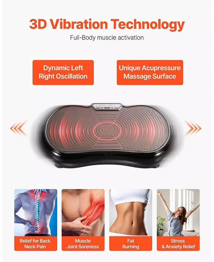 SUGIFT Vibration Plate Exercise Machine Whole Body Trainer with Resistance Bands 4