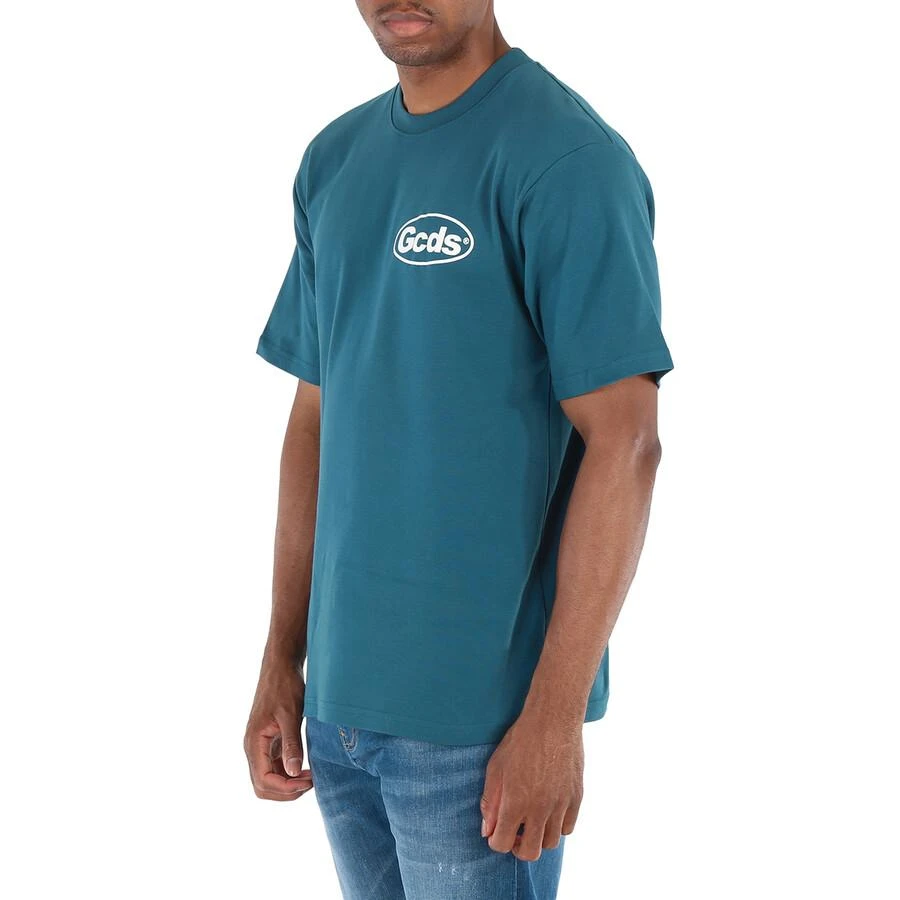 GCDS Men's Teal Shop List Cotton T-shirt 3