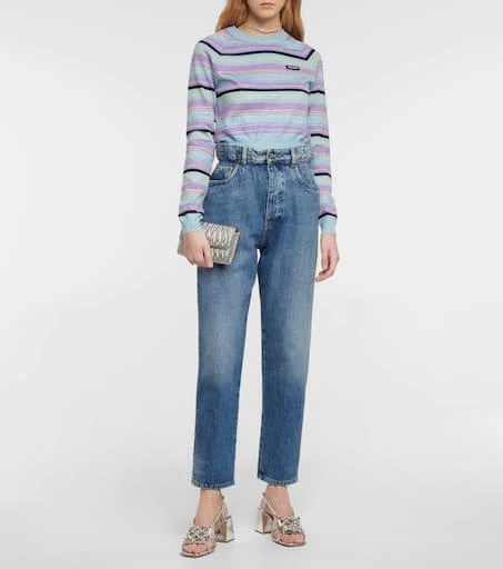Miu Miu Striped cropped sweater 2