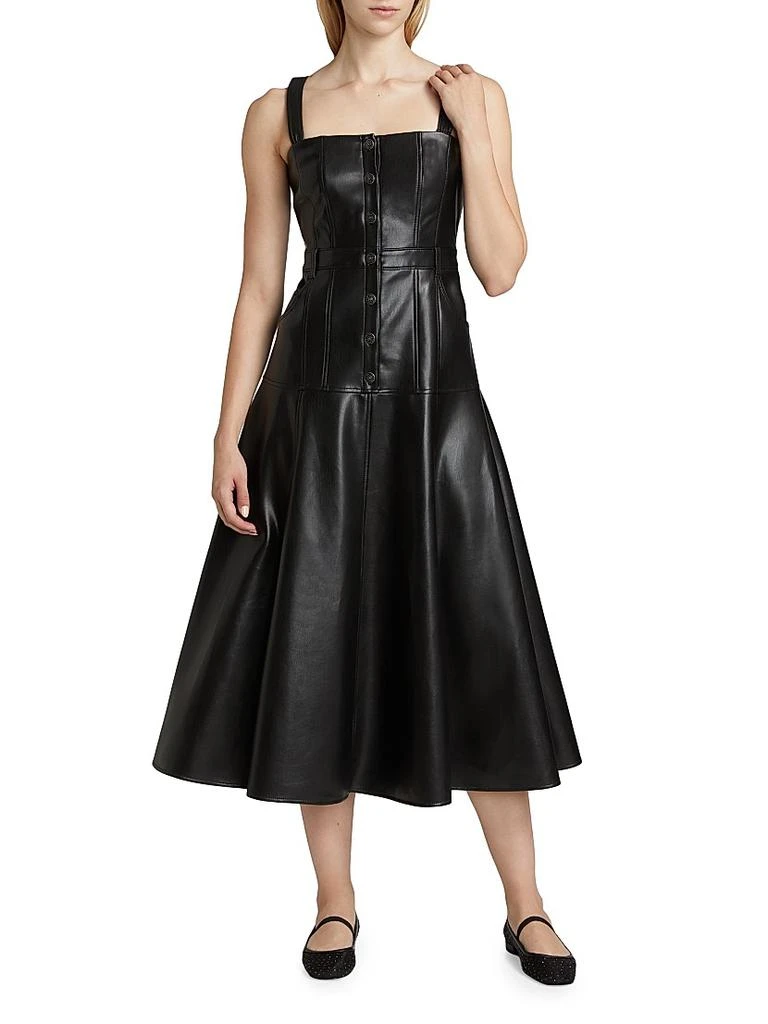 Cinq à Sept Veena Faux Leather Strapless Midi-Dress 6