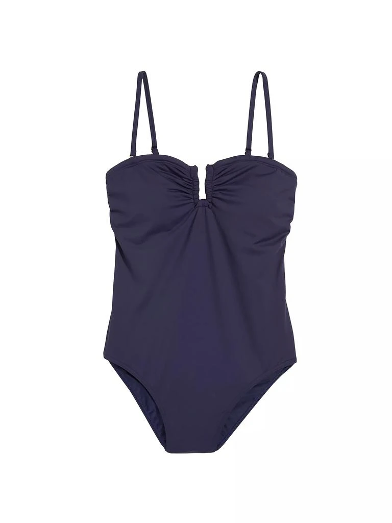 Vineyard Vines Ruched U-Hardware One-Piece Swimsuit 1