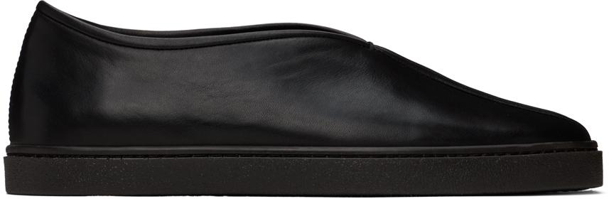 LEMAIRE piped crepe slippers blackルメール 615A9737_1764f1f4-c622-44d7-