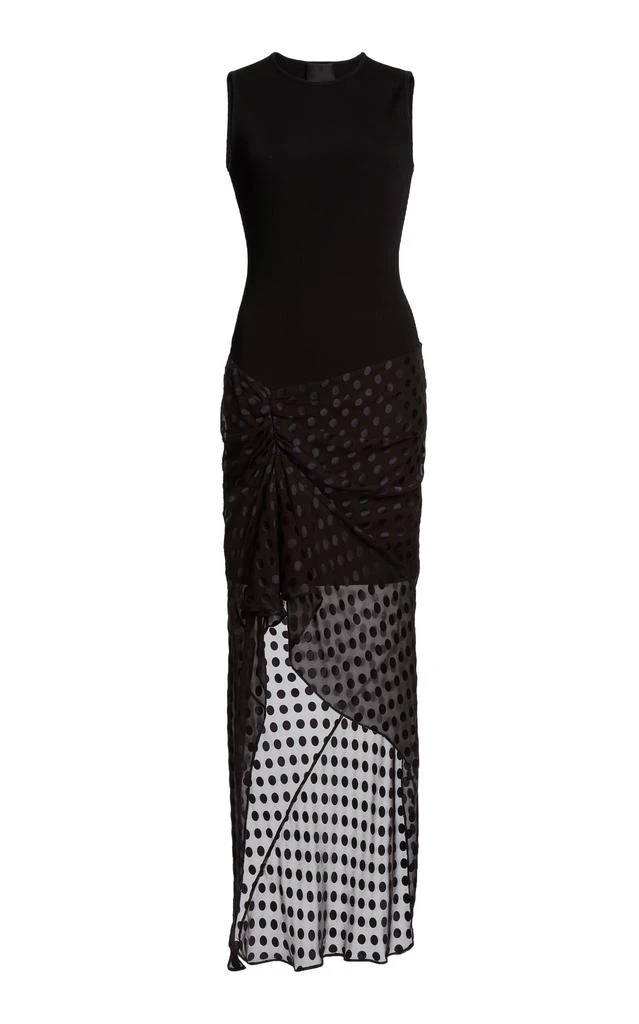 Givenchy Givenchy - Silk-Paneled Knit Midi Dress - Black - FR 40 - Moda Operandi 1