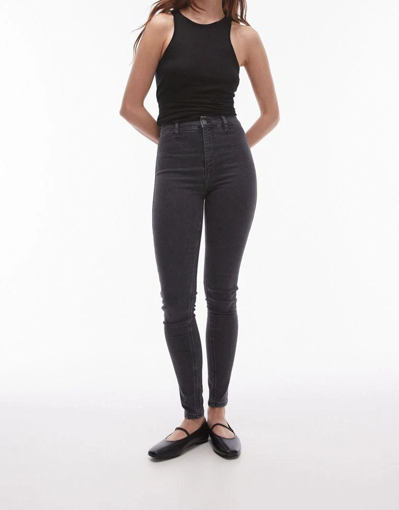 Topshop Topshop Joni high rise super skinny jean in washed black 1