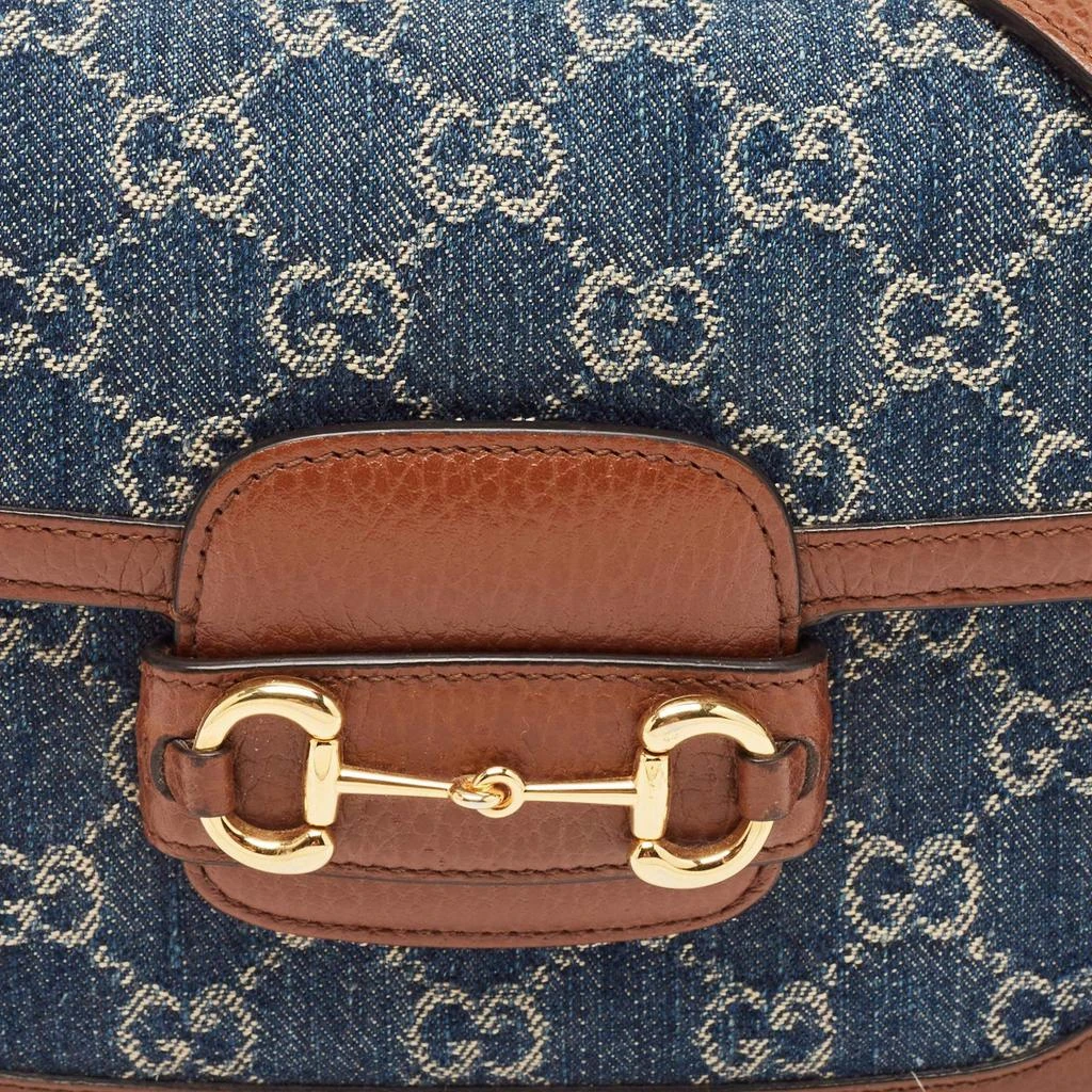 Gucci Gucci Blue/Brown GG Denim and Leather Horsebit 1955 Shoulder Bag 5