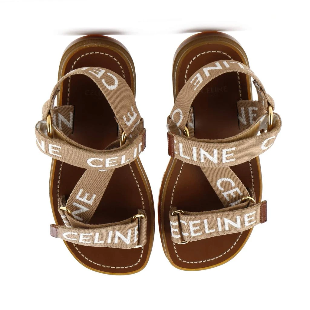Celine Women's Logo Leo Sandals Printed Wool 2