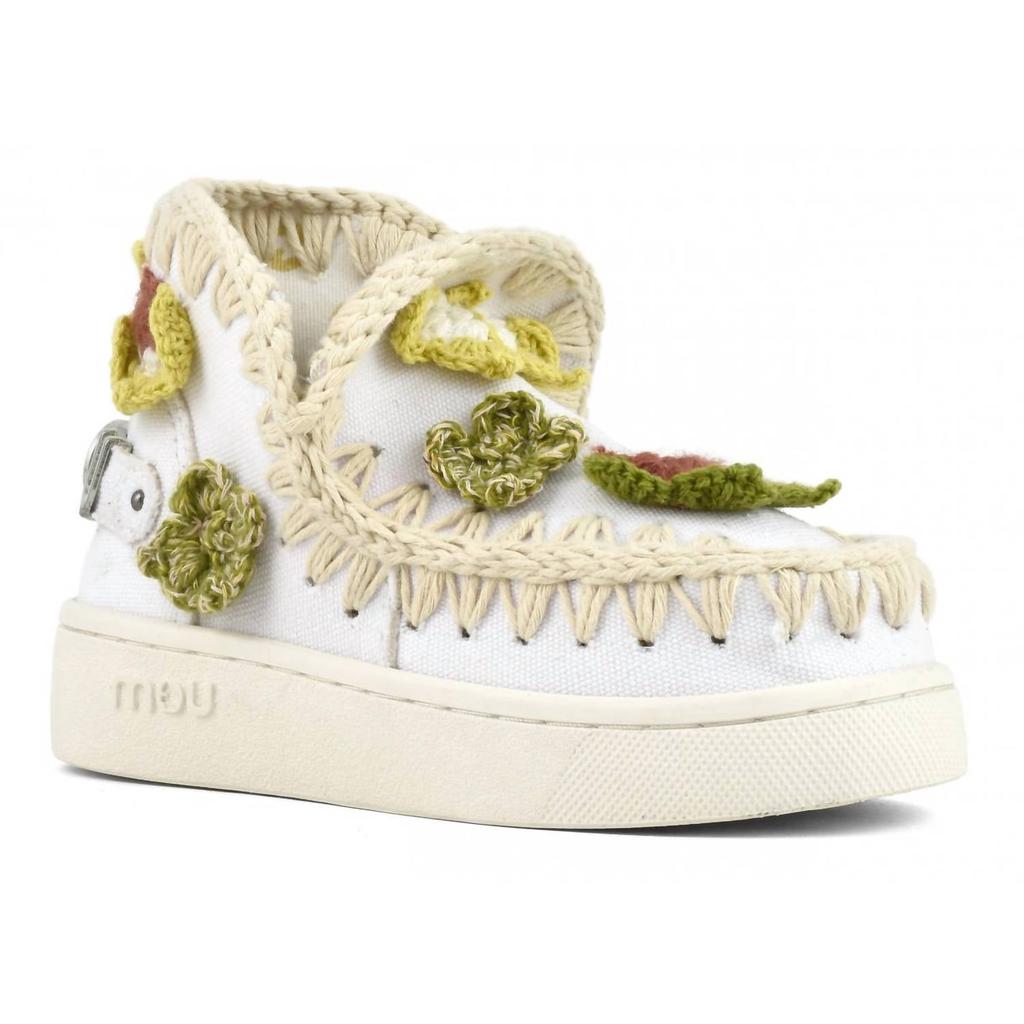 Mou Mou - KIDS SUMMER ESKIMO SNEAKER WITH CROCHET BUTTERFLIES