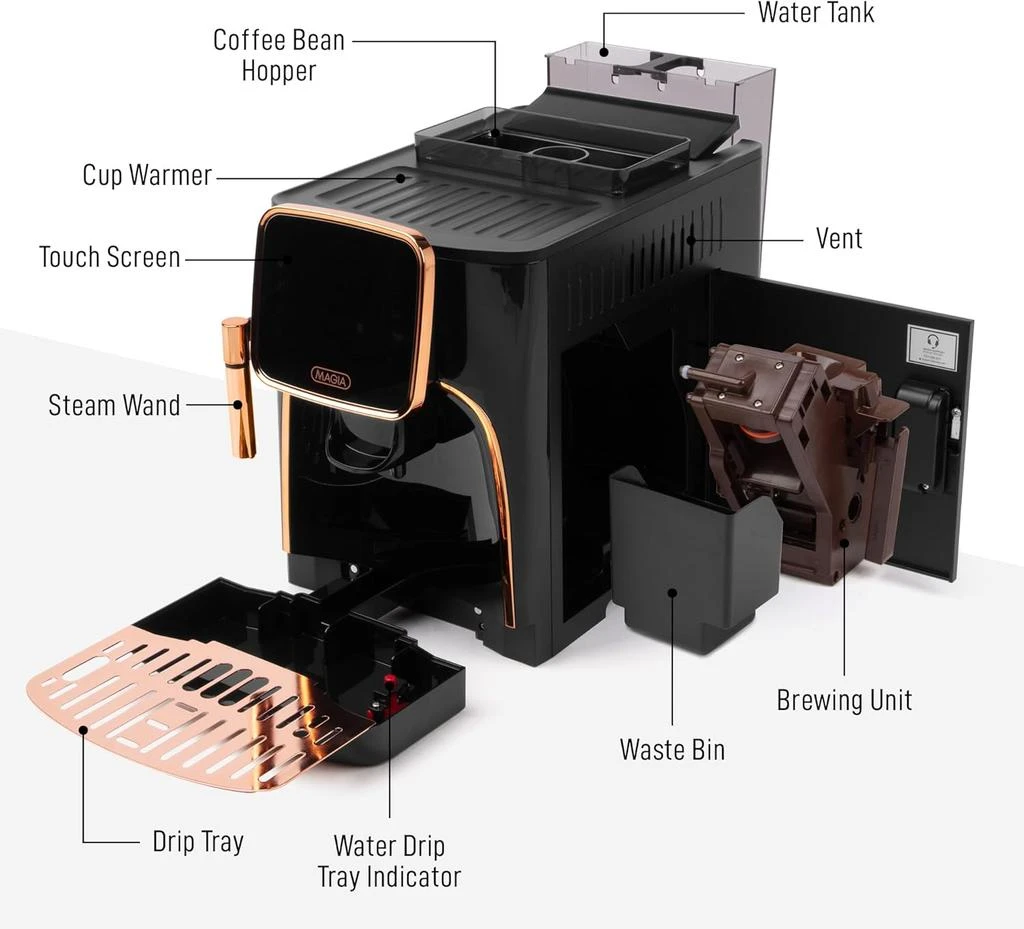 Zulay Kitchen Magia Clasica - Fully Automatic Espresso Machine With Grinder and Touch Screen 6