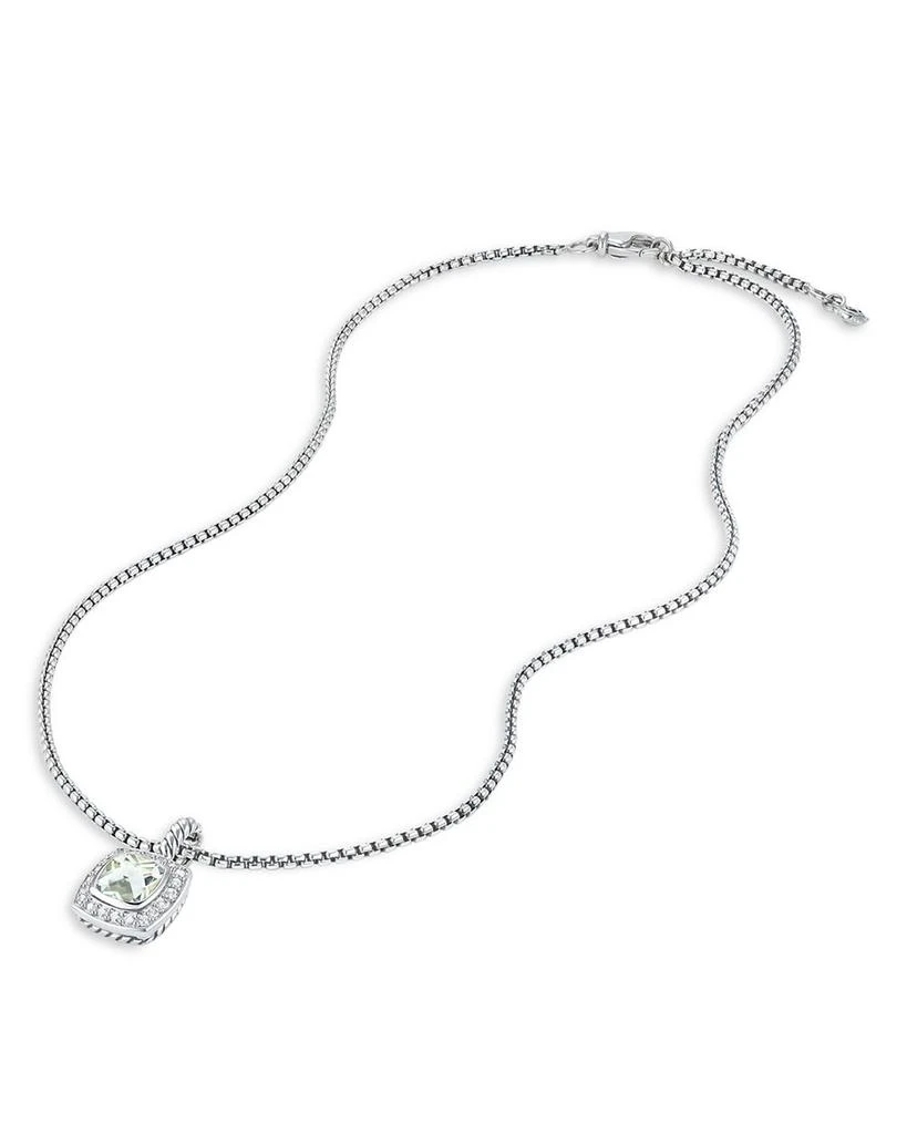 David Yurman Petite Albion® Pendant Necklace in Sterling Silver with Prasiolite and Diamonds, 7mm 4