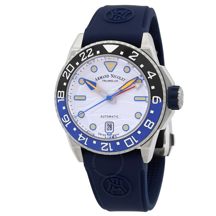 Armand Nicolet JSH GMT Automatic Silver Dial Men's Batman Bezel Watch A487RGU-AU-GG2710U 1