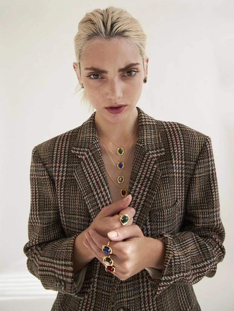 Caroline Najman Bague Dorée Swann Malachite 2