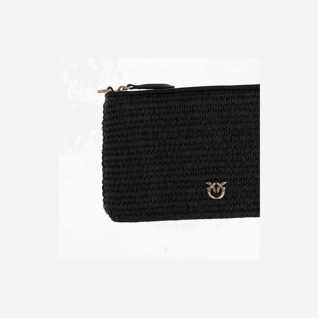 PINKO Flat Shoulder Bag Made Of Raffia