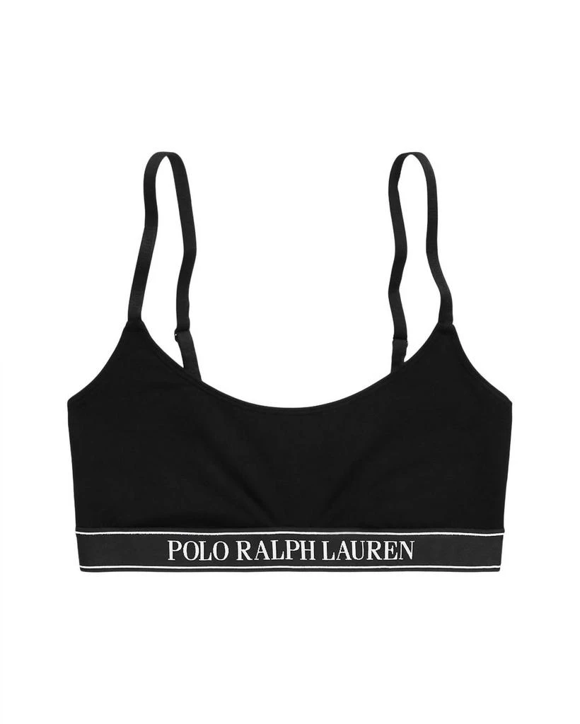Ralph Lauren Repeat-Logo Cropped Scoopneck Tank In Onyx 3