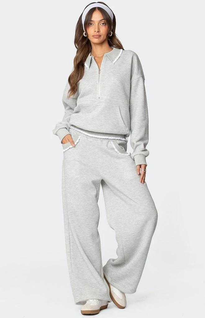 Edikted Ashtin Ruffle Trim Sweatpants 3