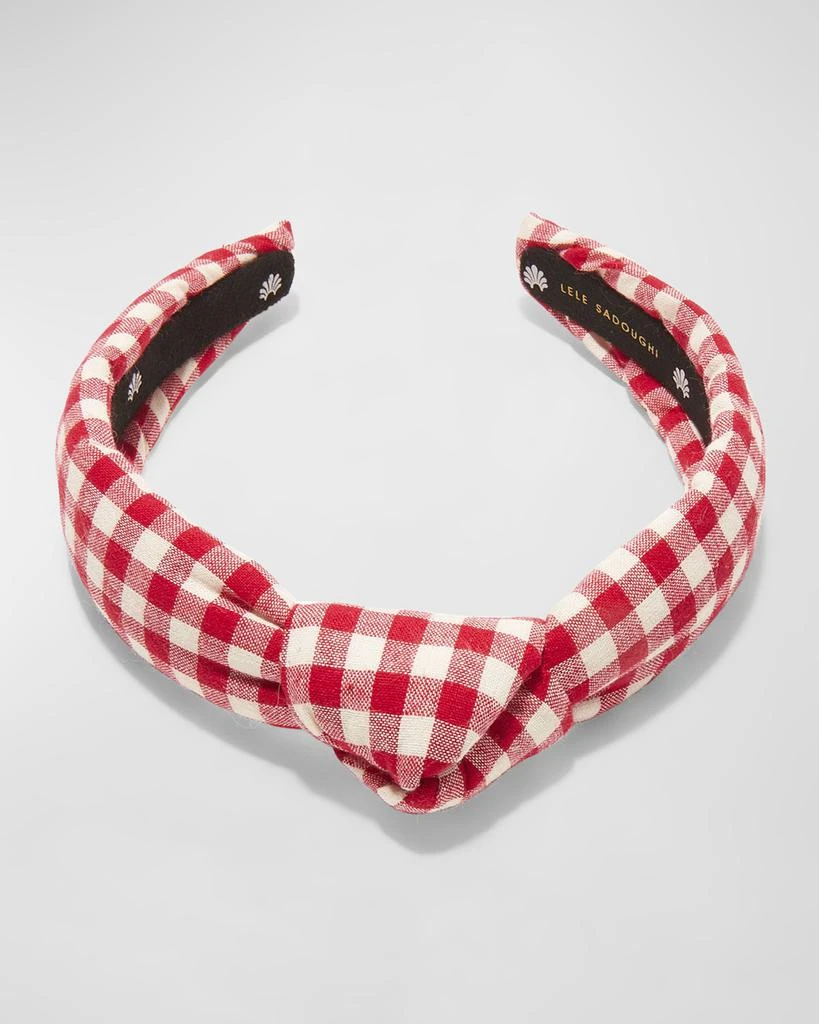 Lele Sadoughi Kids Gingham Knotted Headband - BeyondStyle