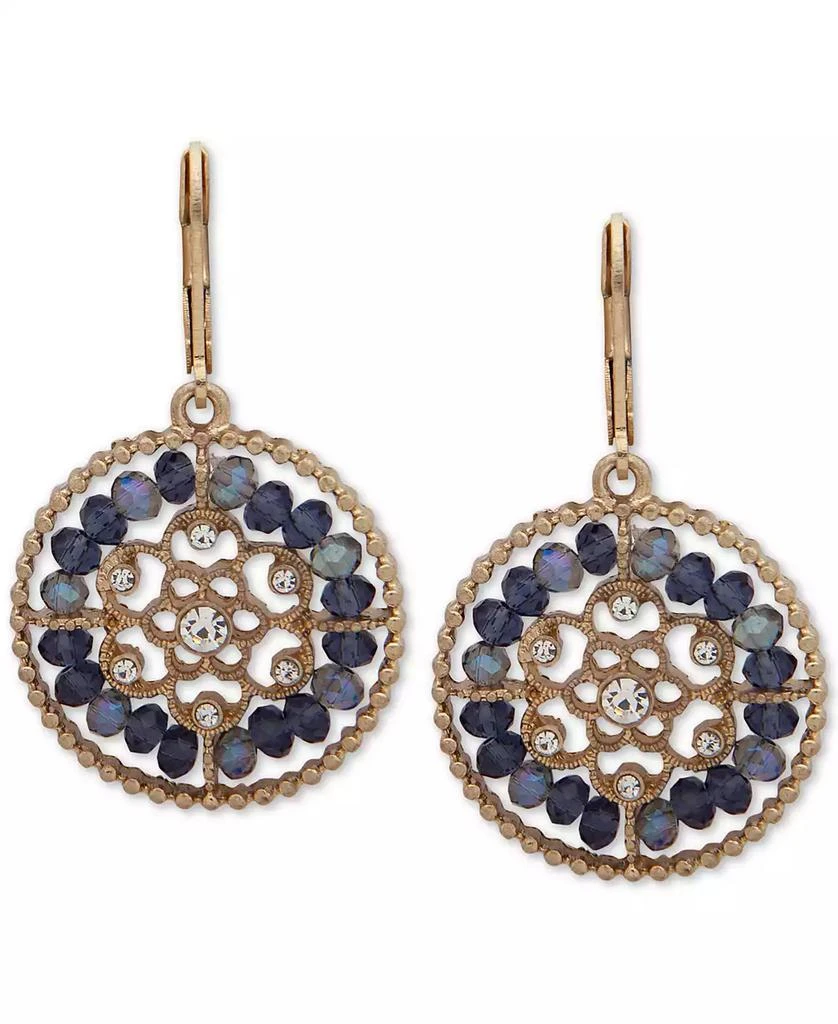Lonna & Lilly Gold-Tone Crystal & Bead Openwork Drop Earrings 1