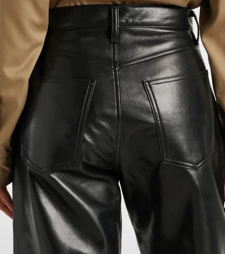 AGOLDE Luna high-rise leather-blend barrel-leg jeans 6