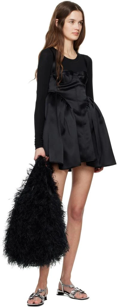 CECILIE BAHNSEN Black Ovid Minidress 4