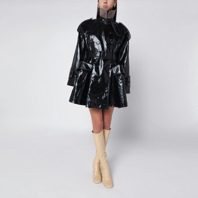 Chloé Short black coated linen trench 1