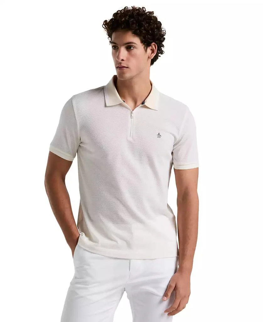 Original Penguin Men
s Quarter-Zip Jacquard Polo Shirt 1