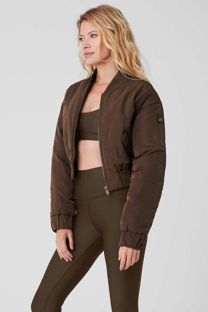 Alo Cropped Break Line Bomber Jacket - Espresso 3