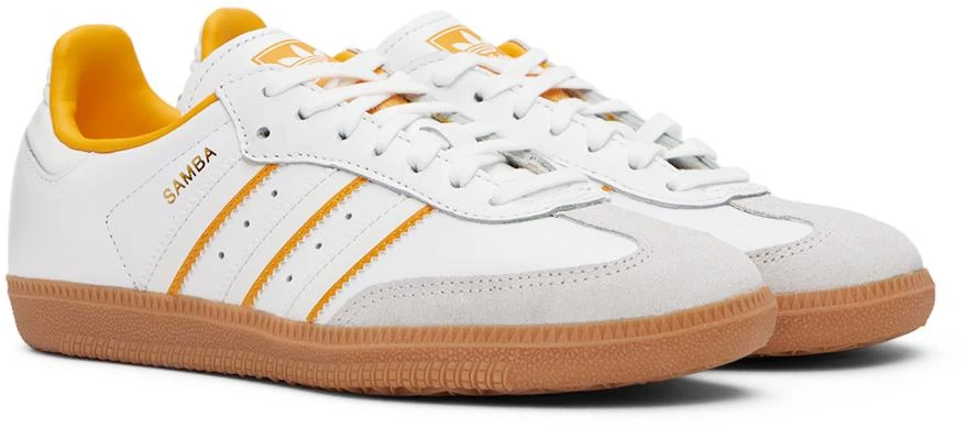 Adidas Big Kids White & Orange Samba OG Sneakers 4