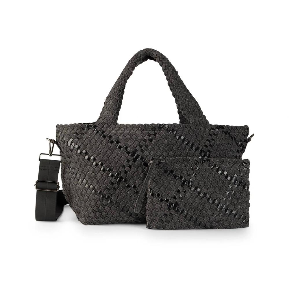 HAUTE SHORE Women's Bobbi Woven Tote Bag In Edge - Black Denim
