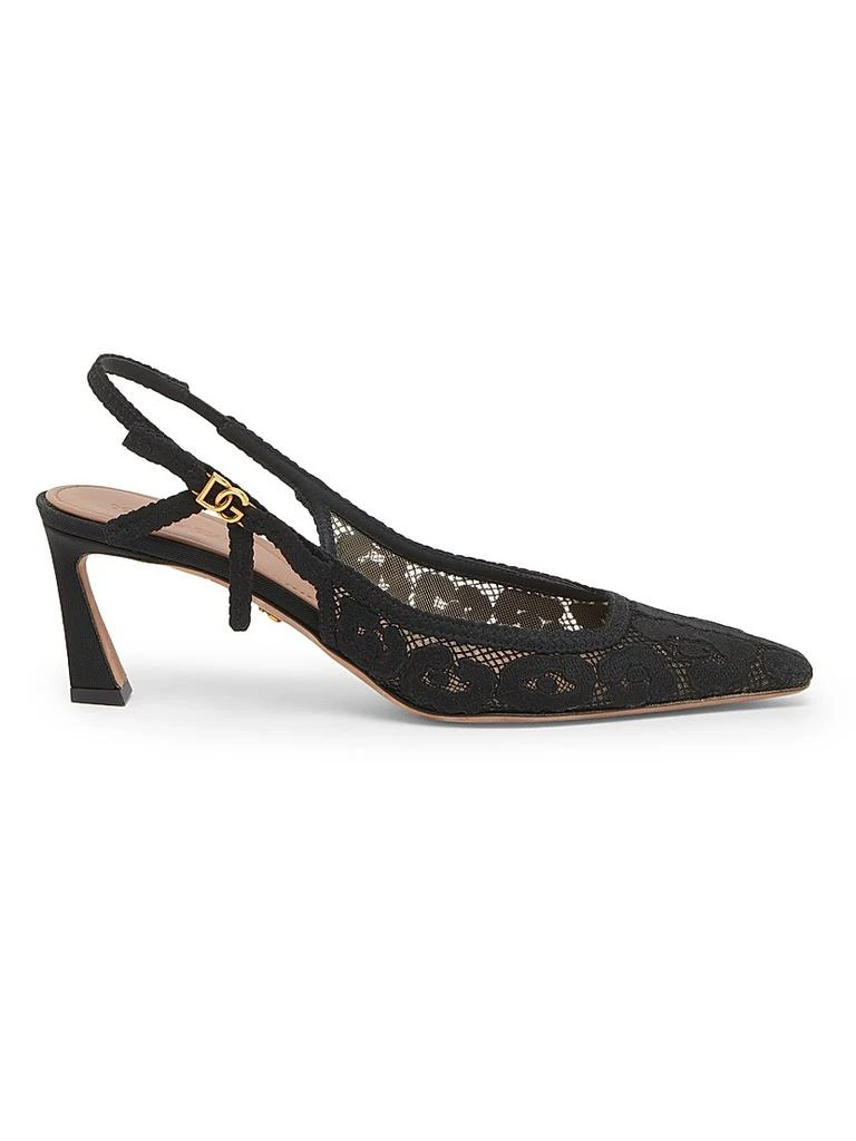 Dolce & Gabbana Pizzo Leo Lace 65MM Slingback Pumps 1