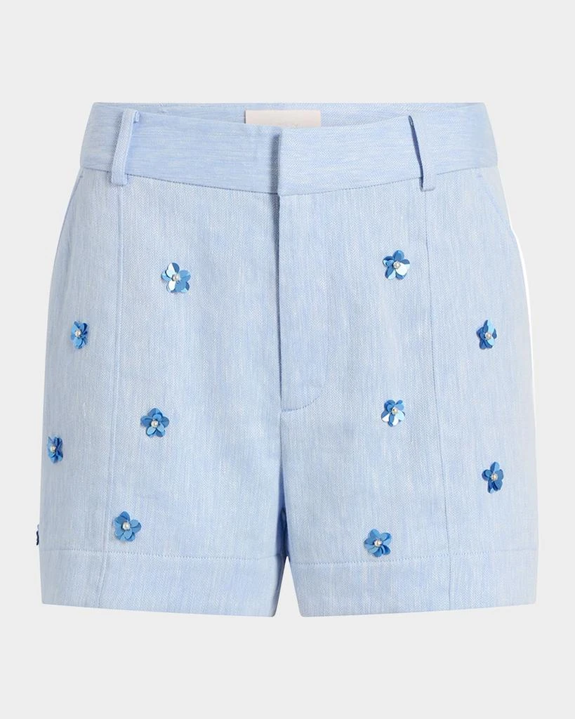 Cinq a Sept Tora Embellished Linen Suiting Shorts 1