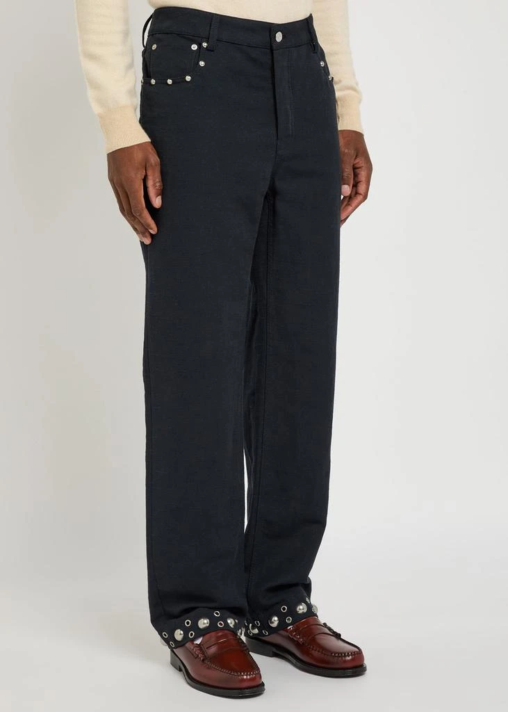 Valentino Stud-embellished straight-leg cotton jeans 2