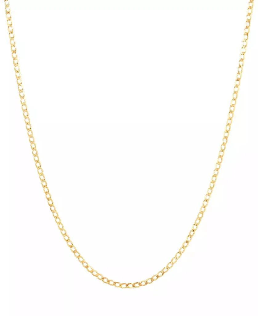 Italian Gold Polished 20" Curb Chain in Solid 10K Yellow Gold 1